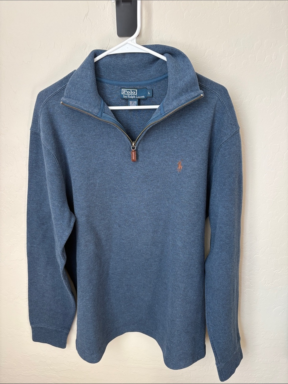 Polo by Ralph Lauren Men's Blue Half-Zip Sweater 100% Cotton
